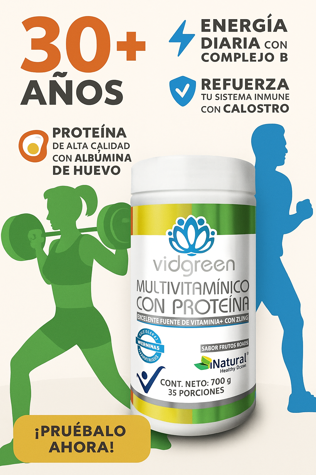 Vidgreen Multivitamínico con Proteína iNatural